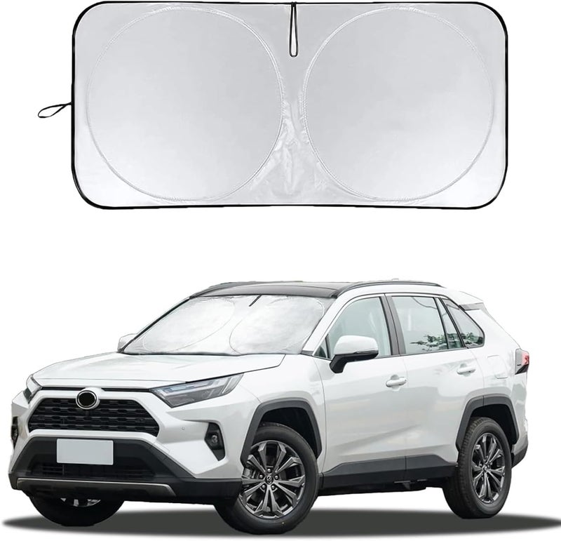 INSAUTO for RAV4 Car Windshield Cover, Windshield Sun Shades Foldable Sunshade for Toyota RAV4 2013-2023 SUV Crossover Front Window Custom Fit Sun Visor Heatshield Protector Car Accessories - Image 1